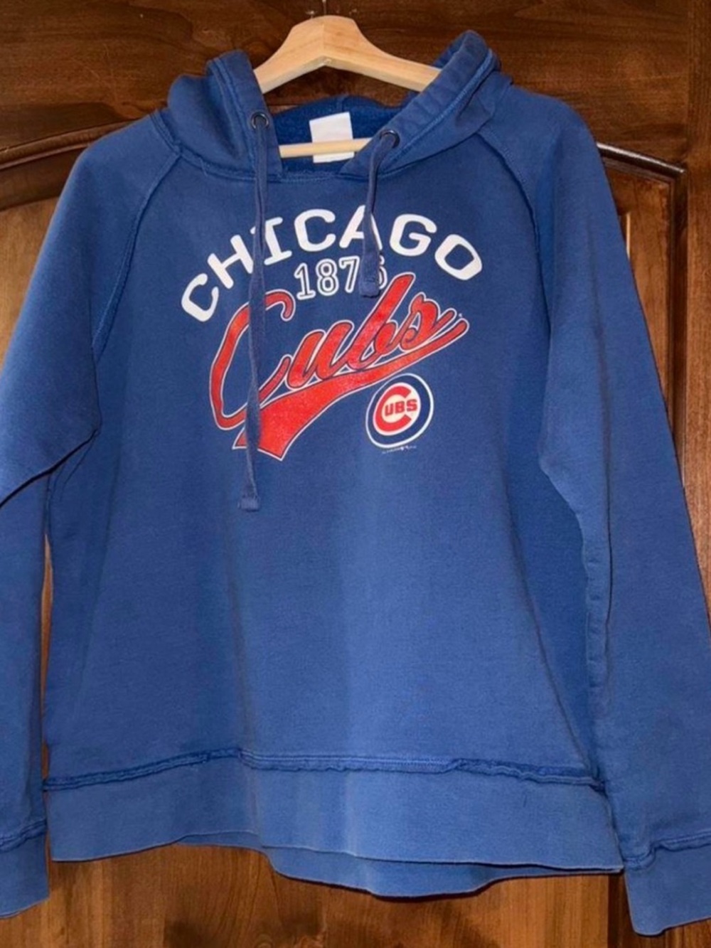 Vintage Chicago Cubs Blue Pullover Hoodie with Red & White Logo